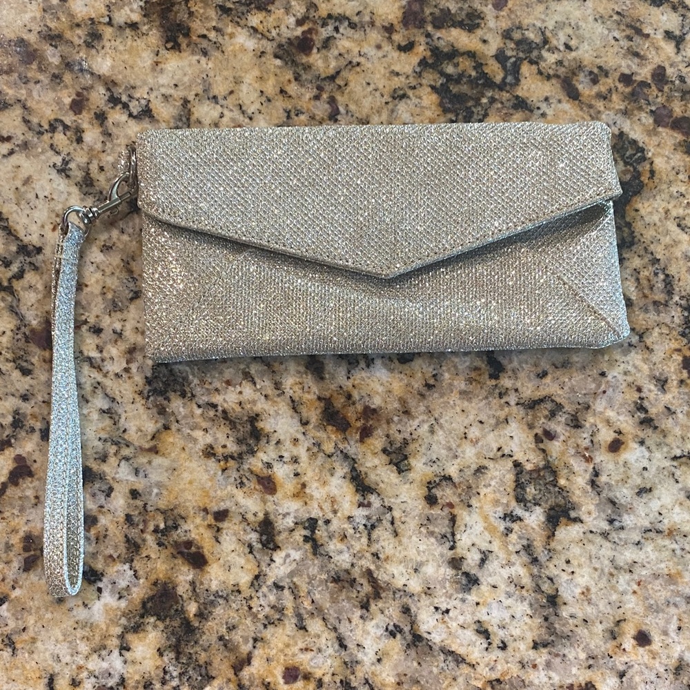 Gold Glitter Envelope Wristlet Clutch - Women